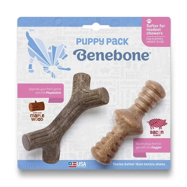 1ea Benebone Puppy 2 Pack Maplestick & Zaggler - Health/First Aid